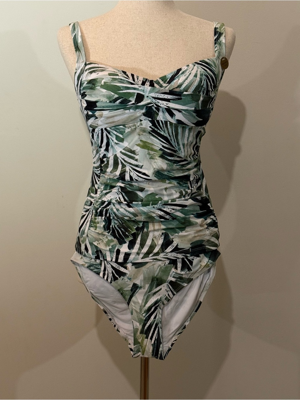 NIP TUCK Swimsuit Green Palm Print Two-Piece Tankini
